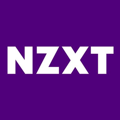 NZXT logo in bold white text on a purple background.