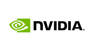 NVIDIA logo featuring an eye graphic and the word "NVIDIA" in bold lettering.